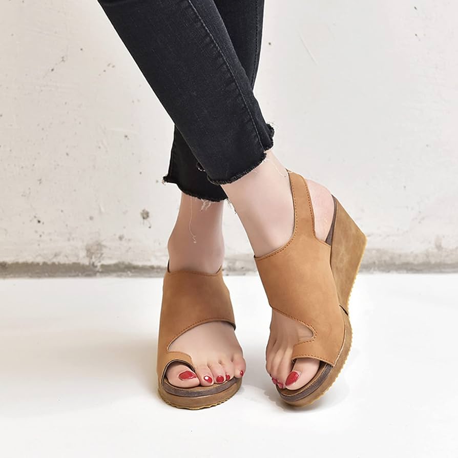 Amazon.com: XWCG Womens Leather Wedges Sandals Open Toe Lace